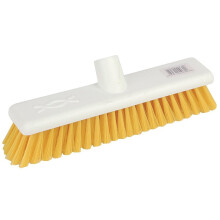 Jantex Robert Scott Soft Bristle Hygiene Broom Head 300(L)mm/12 inch, Yellow, Colour Coded for Separate Area Cleaning, Machine Washable, Soft Bristles