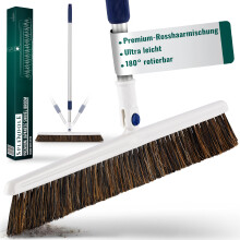 Splendole Swivel broom, premium indoor broom sweeping brush, 45 cm wide, telescopic handle, ultra light weight, premium soft horsehair bristles