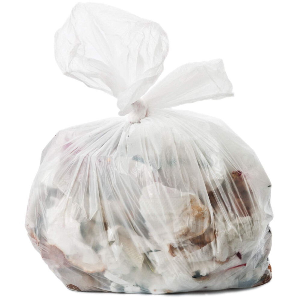 Alina 200 X 35L Polythene Swing Bin Liner/Bathroom Bin Bag/Lightweight Small 35 Litre White Plastic Garbage Sack (200 Bags)