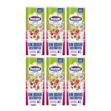 Neutradol Dustbin Odour Destroyer, Bin Freshener Deodorising Powder, Odour Eliminator for Indoor & Outdoor Bins, Raspberry Lime Crush, Multipack of 6