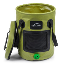 Collapsible Bucket with lid and Quick Hose Connector, Portable Foldable Large 20L Camping Gardening Hiking Fishing Bucket - Lightweight Folding Wash