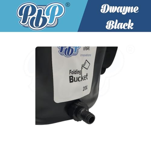 PBP Handy Folding Bucket 20L - "DWAYNE" With Quick Hose Connector (Black) 2