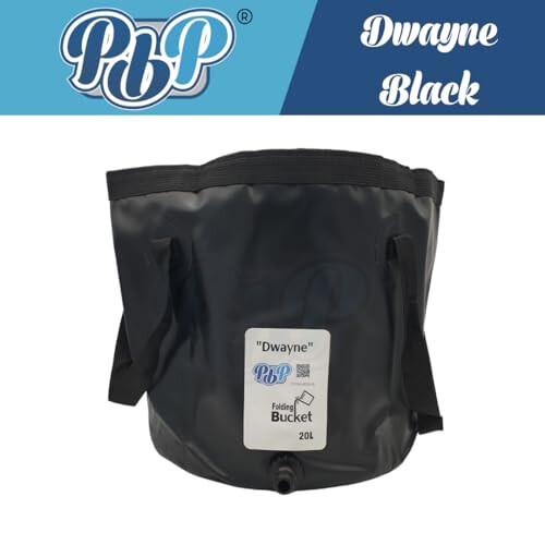 PBP Handy Folding Bucket 20L - "DWAYNE" With Quick Hose Connector (Black) 1