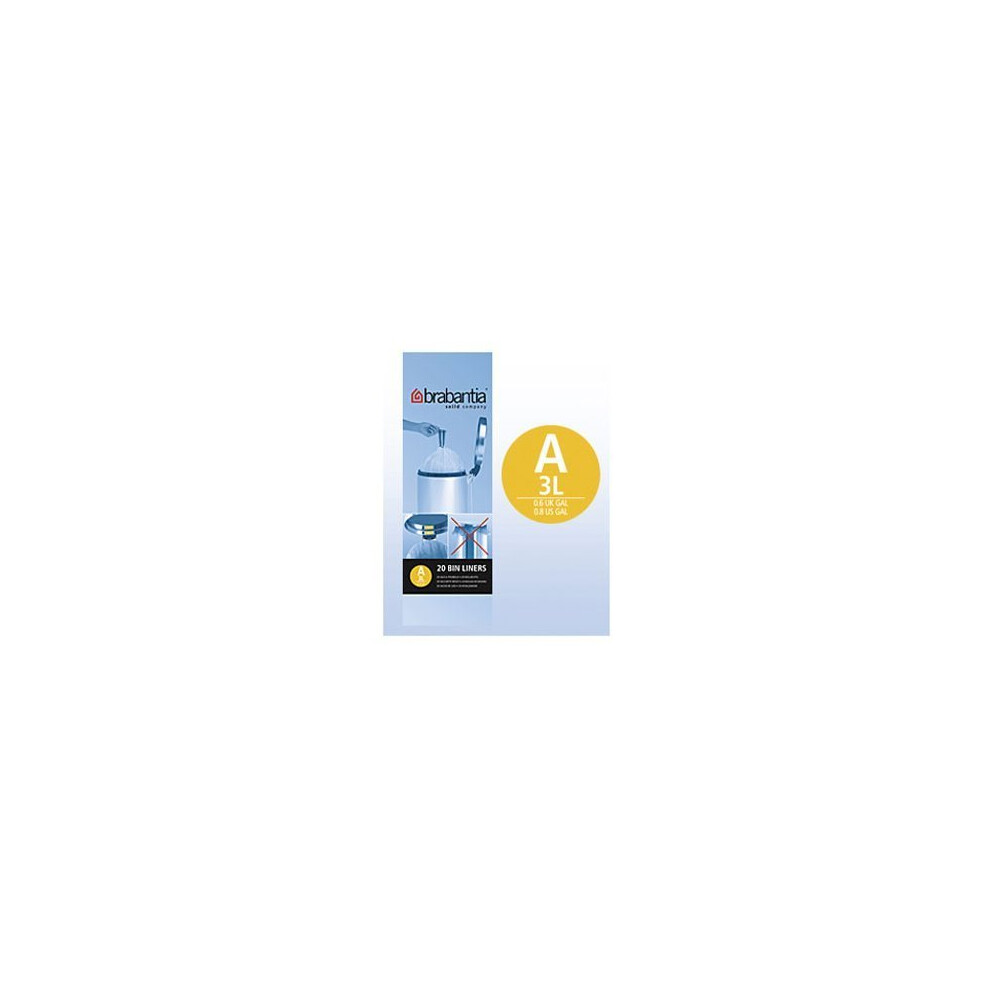 Brabantia Smartfix Bin Liners, 3Litre, (20 Bags) 311727 Pack Of 6