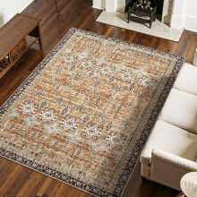 VEVOR Area Rug, 7.5 x 9.5 ft Large Washable Rug, Non-Slip and Tear-Resistant Soft Carpet, Pet & Child Friendly Vintage Area Rugs, Indoor Mat for