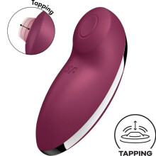 Vibrateur - SATISFYER - TAP &amp; CLIMAX 2 - Silicone doux - 11 programmes de vibrations - Rouge