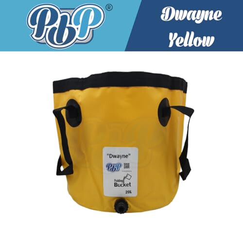 PBP Handy Folding Bucket 20L - "DWAYNE" With Quick Hose Connector (Yellow) 1