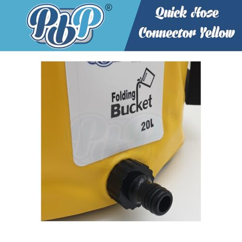 PBP Handy Folding Bucket 20L - "DWAYNE" With Quick Hose Connector (Yellow) 2