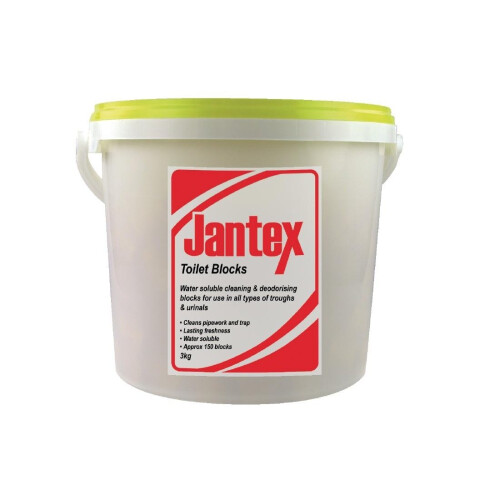 Jantex Urinal Blocks 3kg Pack Quantity:Approx.150 Blocks,Yellow Citrus Scented,Deodorising,Removes Unpleasant Odours,Cleans and Maintains