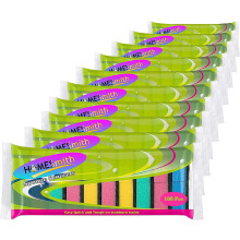HOMESmith Pack of 100 Sponge Scourer Washing Up Colourful Sponges