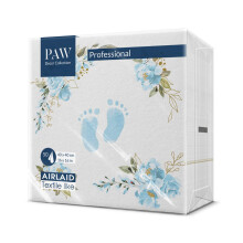 PAW - Airlaid Cloth-Like Napkins (40 x 40 cm) | 50 Pieces | Ideal for Baby Shower, Gender Reveal, Christening | Linen Feel Elegant Napkins | Color: