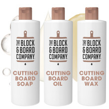 Specialist Chopping Board Complete Kit by the Block & Board Company | Food Grade Soap, Wax & Oil | Cleans, Nourishes, Seals & Protects Wood, Butcher