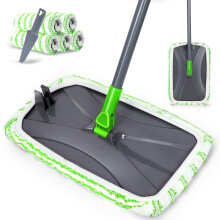 Masthome Microfibre Mop, Flat Mops for Cleaning Floors, Wet Dry Floor Mop with 5 Washable & Reusable Pads, Dust Mops for Laminate Tile Hardwood Floors