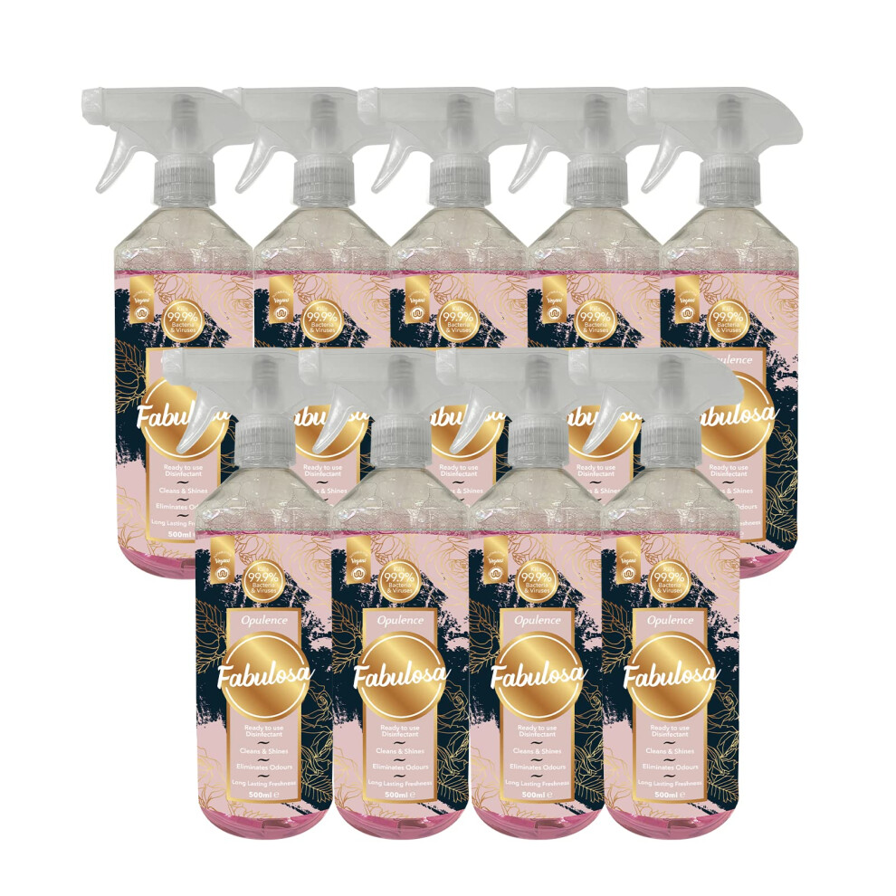 Fabulosa Multi-Purpose Anti-Bacterial Disinfectant Trigger Spray With Long Lasting Fragrance, 500Ml, 9 Pack, Opulence