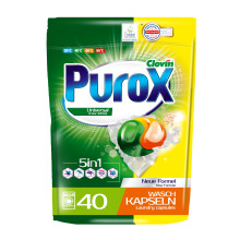PUROX UNIVERSAL Laundry Capsules (40 Washes) Dual-Compartment Capsules for White and Coloured Clothes, Doypack