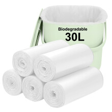 Biodegradable Trash bags 80PCS, Aievrgad 30L/8Gallon small Garbage bags/For Countertop Bin. Bin Liner/Trash/rubbish Bags, 100% Recycled,Tough,