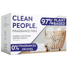 The Clean People Fabric Softener Sheets - Dryer Sheets - Softens & Removes Static Cling - Vegan Laundry Softener, Essential Oils (120 Count, Fragrance