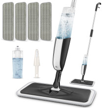 Microfiber Spray Mops for Floors Cleaning - MANGOTIME Wet Dry Dust Wood Floor Mop with Refillable Bottle & 4pcs Reusable Washable Pads for Home