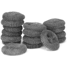COM-FOUR? 16x Pot cleaner - Steel wool - Sponge - Cleaning wool - Scouring sponge for cleaning - Oven cleaning brush wire - Magic easer sponge (16