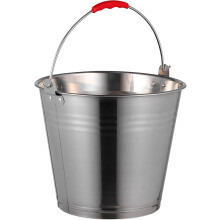 Space Home - Stainless Steel Pail - Metal Bucket with Handle - 12 Litre - Silver