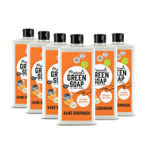 Marcel's Green Soap - Dishwash Orange & Jasmine - Dishwashing Liquid - 100% Eco friendly - 100% Vegan - 97% Biodegradable - 500 ML - 6 Pack