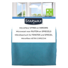 STARWAX - Microfibre for windows and mirrors - X4 - honeycomb technology captures dirt and micro-droplets - non-scratchy - French design - polyester