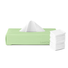 LastTissue? Reusable Cotton Tissue Box | Face Towels & Handkerchiefs for Men & Women ? Washable, Sustainable Facial Tissue with Storage Case - Green