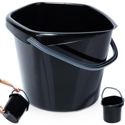 Plastic Cleaning Bucket 5 L Black