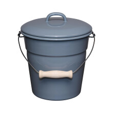 Riess, 0369-065, Organic Bucket with Lid, Diameter 20 cm, 3.5 Litres, Enamel, 1,170 kg, LW21 x 22 x 18.8 cm, Champagne Cooler, Drinks Cooler, Bucket