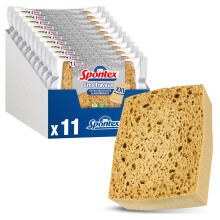 Spontex - Heavy Duty Sponge - 11 x Blonde Vegetable Sponges Size XXL - with Reinforcement Fibres - Ideal for Large Cleaning