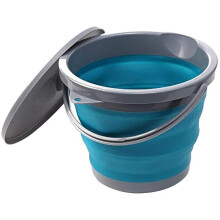 LATRAT 5 Litre Bucket with Lid Foldable Cleaning Bucket with Lid Round Portable and Foldable Plastic PP TPR Material Fishing Bucket for Outdoor Indoor