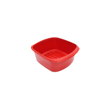 Vsorce4u 1 x 11L Plastic Rectangular Washing Up Bowl Simple Design Multipurpose Washing Up Bowl with Grip Handle Cutlery Dish Tidy Bowl (Red)