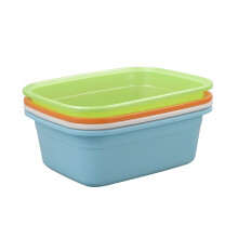 Buyitt 12 L Plastic Washing Up Bowl, Rectangular Dish Tub, Colored Dishpan Basin, 4 Packs