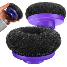 Synoshi PRO Electric Spin Scrubber Steel Brush Set for Cleaning (2 Units) Perfect for Grills, Ovens. Power Scrubber Steel Brush Heads for Intensive