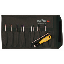 Wiha 26985 System 4 ESD Safe Drive-Loc Slotted 1.5-4.0 and Phillips 000-1 and Torx T1-T15, Interchangeable 12-Piece Set