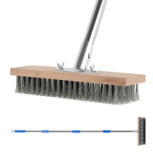 Multi-Section Handle Stainless Steel Wire Broom, Used for Cleaning Moss Garden Outdoor Courtyard Floor Brushes