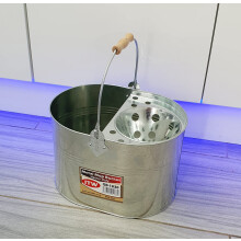Industrial Galvanized Steel Metal Mop Bucket 13L litres Large Galvanised Reinforced Heavy Duty Thick Metal Steel Mop Bucket for Home Office General