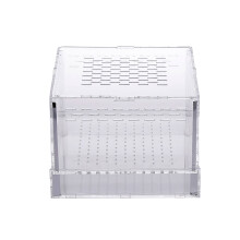Terrário para répteis, caixa de alimentação em acrílico com alta transparência e design com orifícios de ventilação para visão completa,