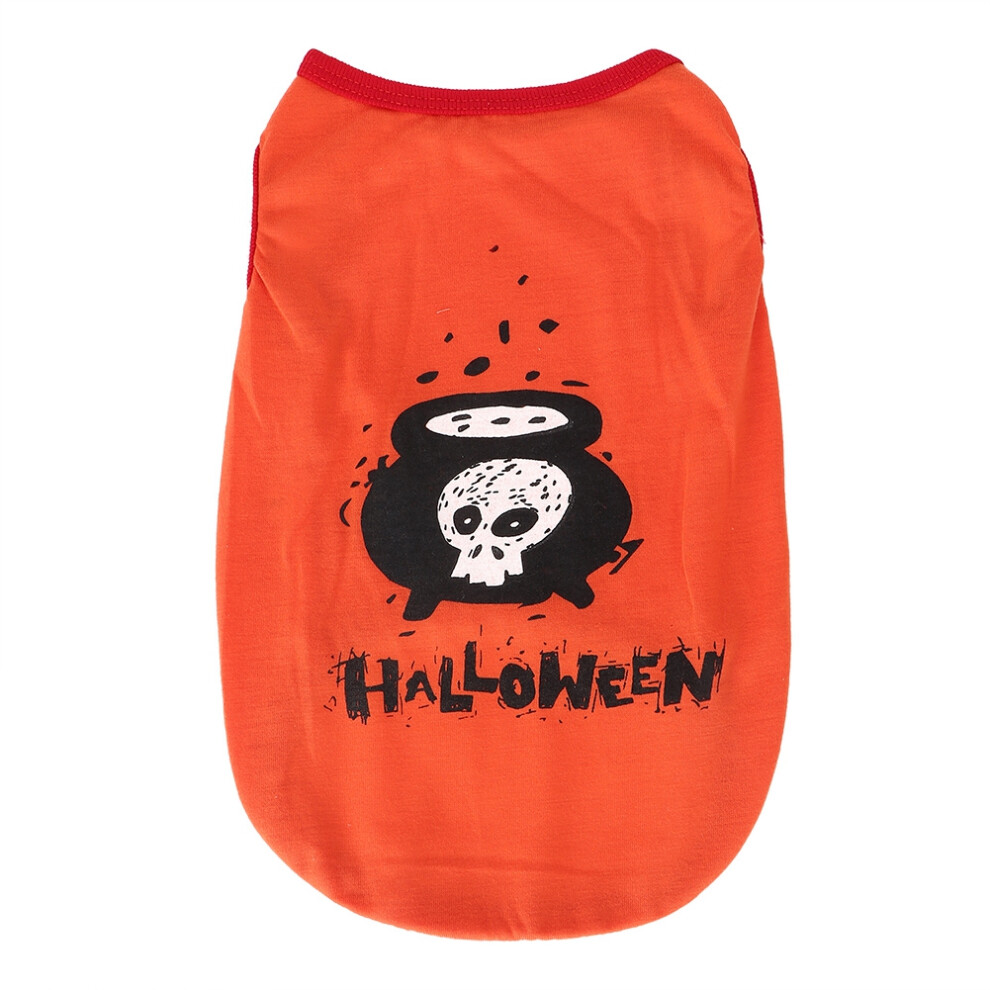 Pet Clothes for Small Dogs, Dog Shirt with Cute Printing Design Skull Pattern Halloween Costume Vest, Soft Stretchy Fabric Breathable Cotton Pullover