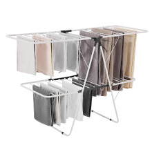 VEVOR Clothes Drying Rack, 2-Tier Foldable Laundry Dryer Rack with Sock Clips & 31 Dry Rods, Metal Height Adjustable Drying Racks for Outdoor &