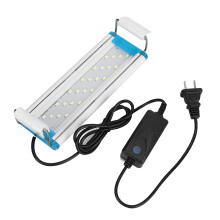 Lumină LED puternică pentru acvariu cu iluminare cu spectru complet și LED-uri alb-albastre pentru acvarii de apă dulce, luminozitate reglabilă