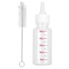 Suitable For Newborn Pets Pet Nursing Bottle Soft Nipple Design Control Food Intake Adjustable Calibration Line Reusable Non Toxic Bottle Brush