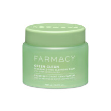 Farmacy Makeup Remover Cleansing Balm - Fragrance Free - Green Clean Waterproof Makeup Remover + Oil Based Cleanser - Gentle Exfoliating Double
