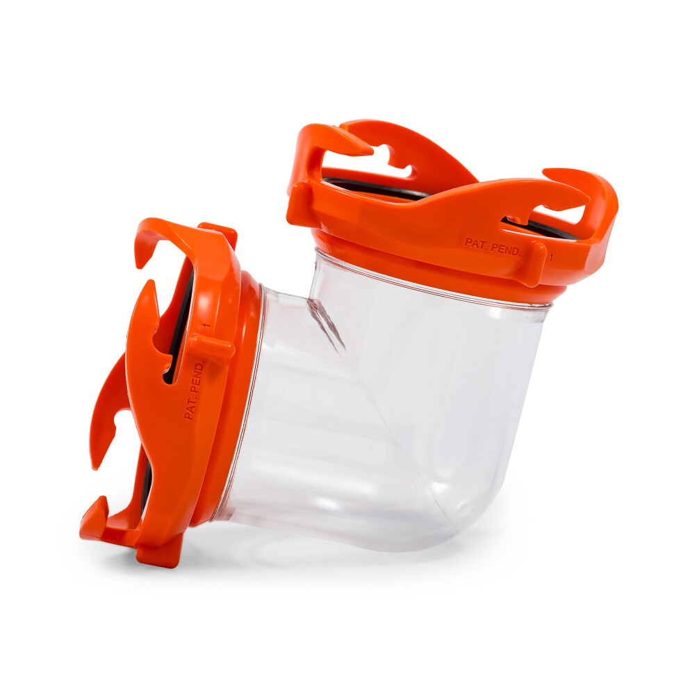 Camco Rhino 90-Degree Rv Tote Tank Adapter - Features Clear Low-Profile 90-Degree Elbow & 4 Bayonet Prongs On Each End For Odor-Tight Locking Action - 5051221879543