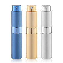 Lulupack 10 ml Perfume Atomiser, Cologne Water Travel Spray Bottle, Refillable Portable Atomiser (3 Pieces, Gold, Silver, Blue)