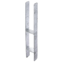 Gah-Alberts 213817 Fence Post Holder H-Shaped Hot-Dip Galvanised Width 81 mm Total Height 600 mm