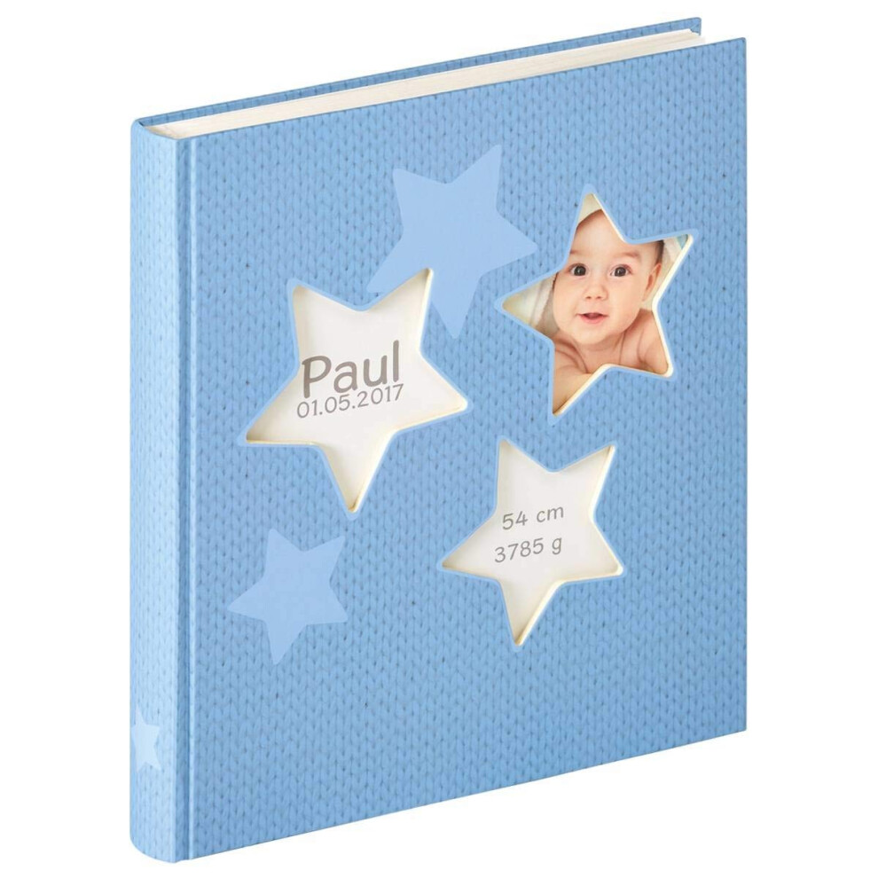 Photo Album 28 X 30,5 Cm Baby Album With Punched Cover, Baby Estrella Uk-133-L Blue Walther Design