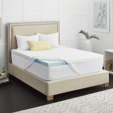 Sealy Memory Foam Mattress Topper, White, Queen
