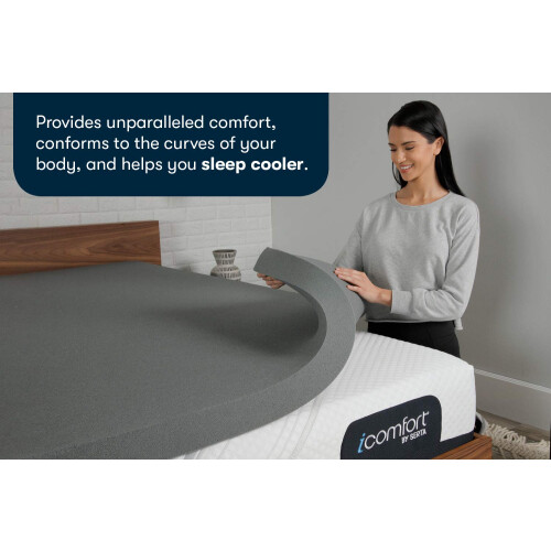 Serta Carbon Dream Memory Foam Mattress Topper, Queen, Grey 1