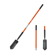 VEVOR Trench Shovel, 4 in Blade Heavy-Duty Trenching Shovel, Narrow Spade Trench Digger with Fiberglass Handle and Non-Slip Grip, for Gardening,